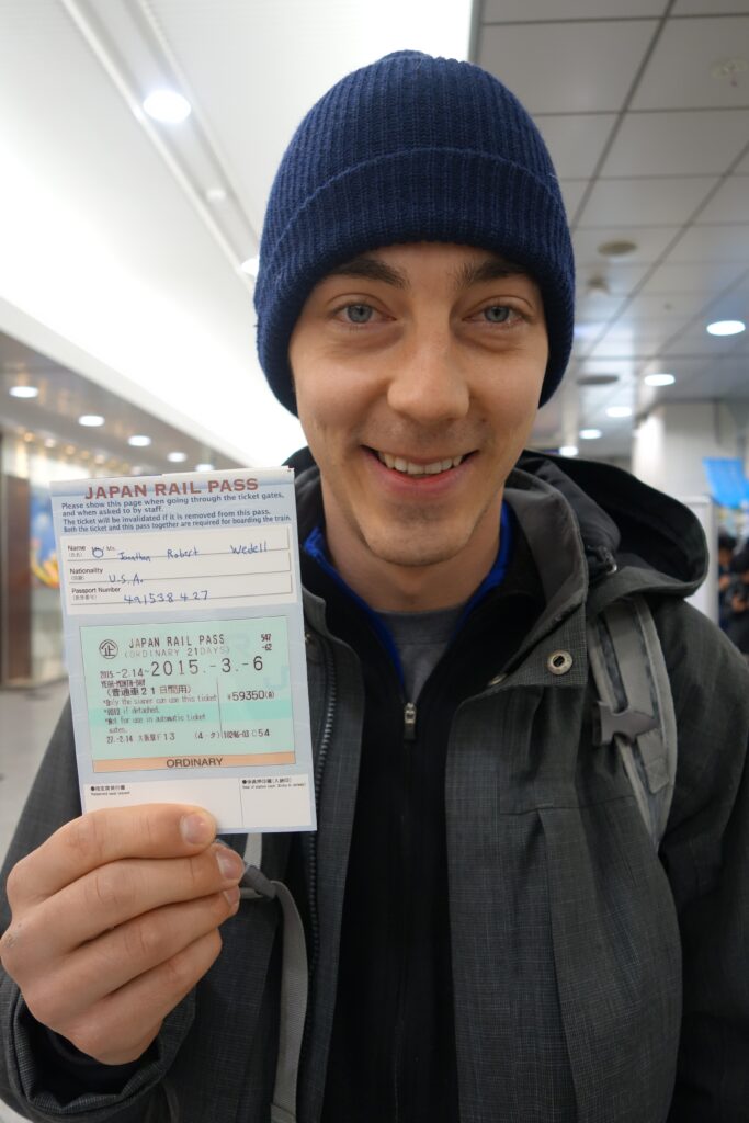 Jon displaying his JR pass.