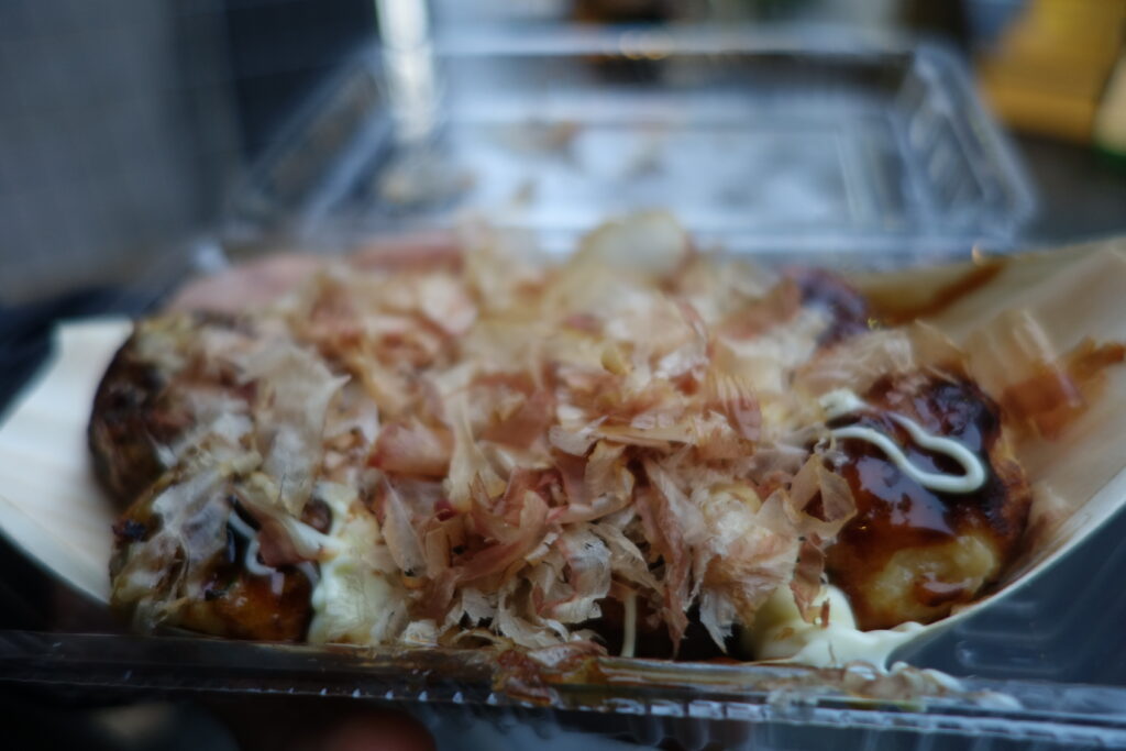 Takoyaki with katsuobushi.