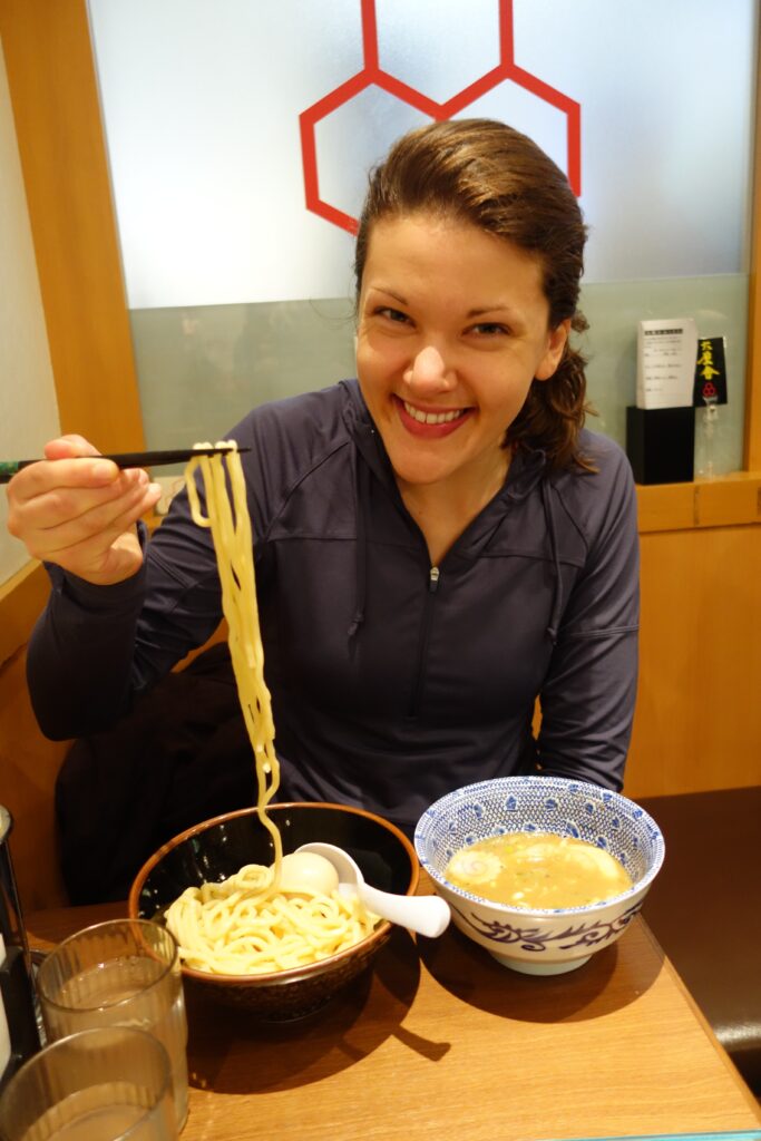 Amy enjoying her ramen.