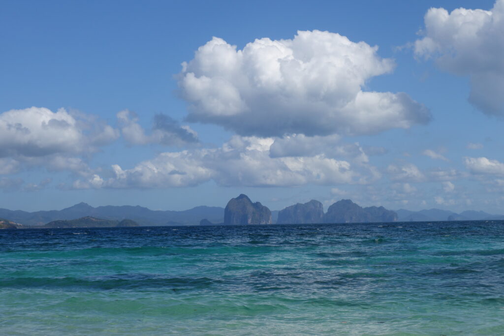 You can see the limestone cliffs in the distance.