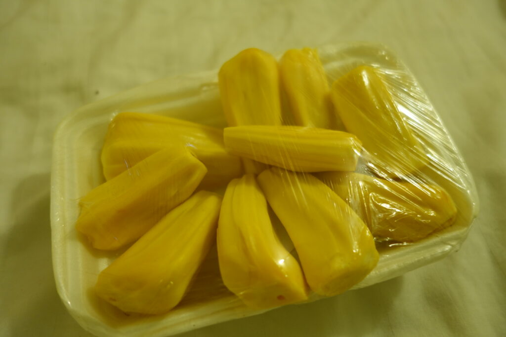 The arils of the Jackfruit extracted from the body of the fruit and ready to eat.