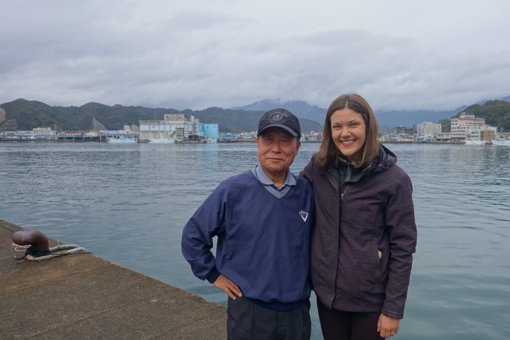 Amy with Sanada-san in Nachikatsuura.
