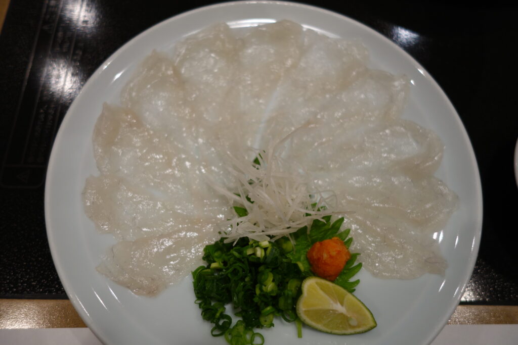 Fugu sashimi.