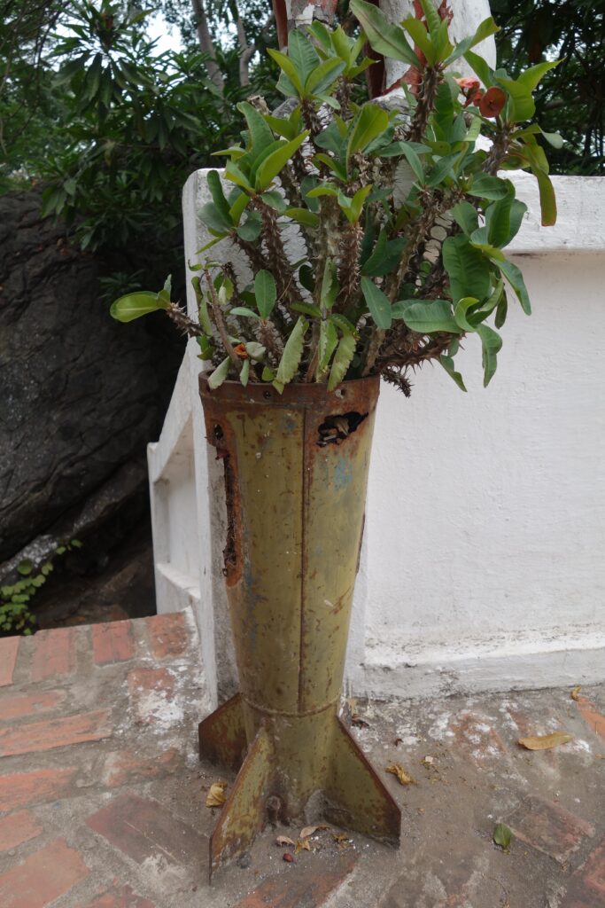 We saw utilization of old bomb casings everywhere in Laos.