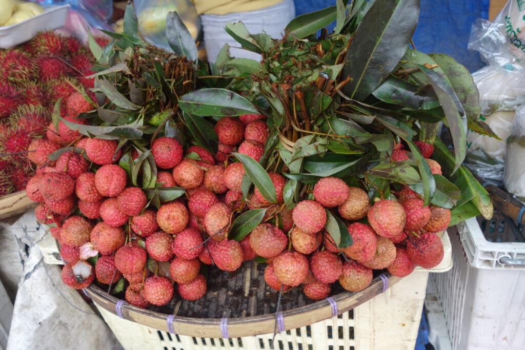 Lychees for sale in Thailand.
