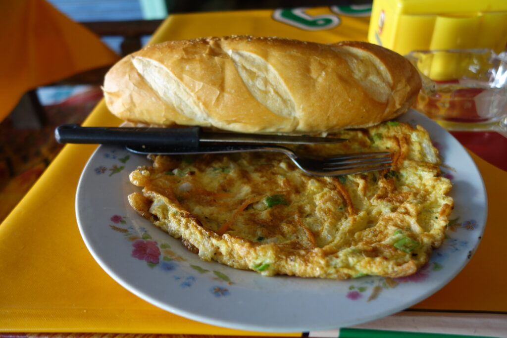 Amazing bread for breakfast in Vang Vieng (we saw it delivered fresh every morning)!