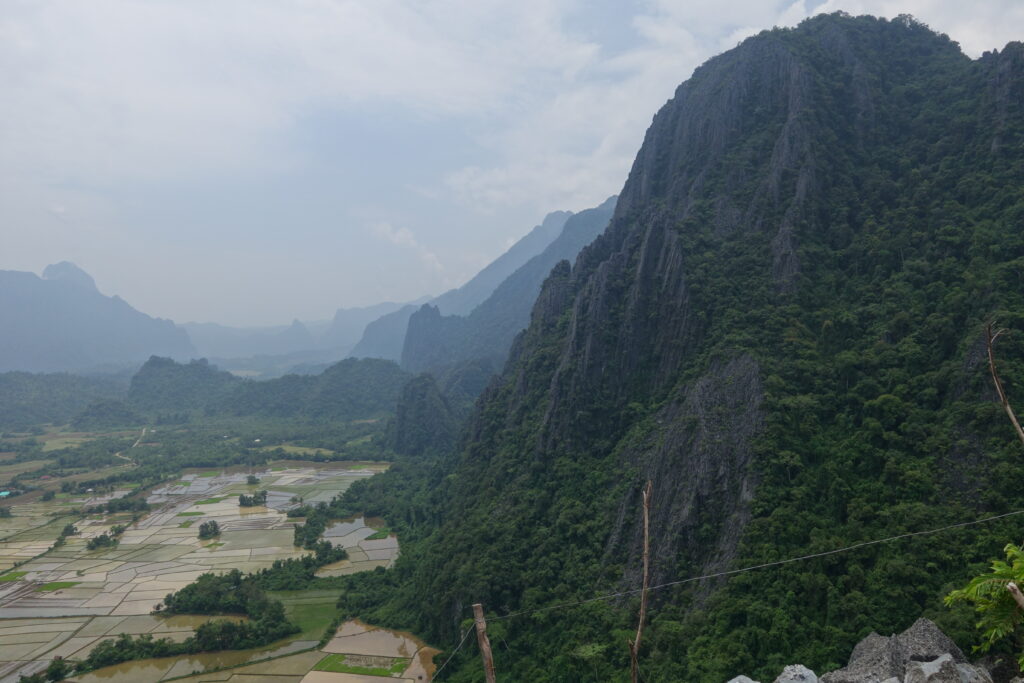 The view from the top! Hiking in Vang Vieng.