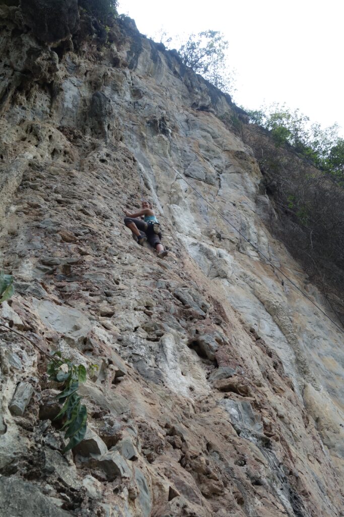 Climbing in Vang Vieng.