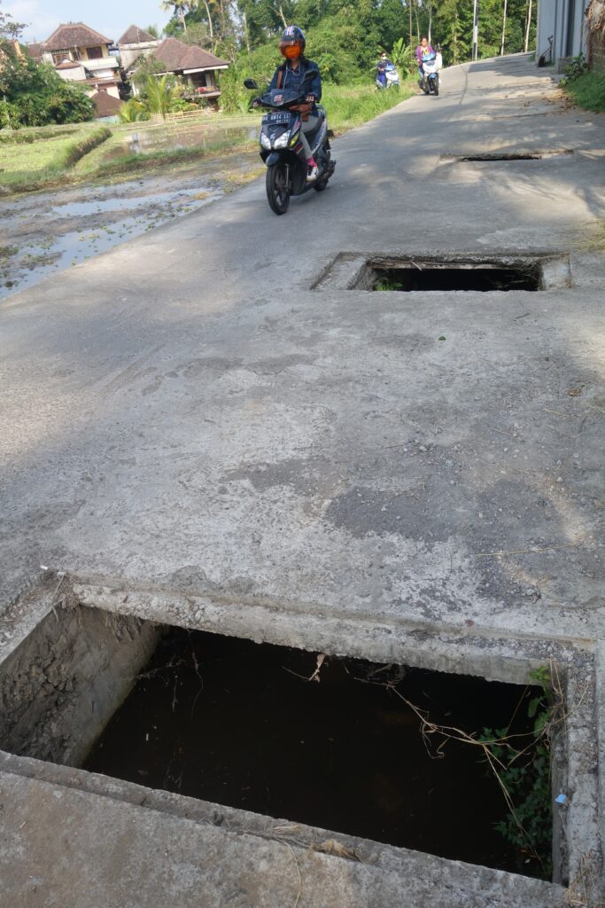 Random holes in the road in Ubud.
